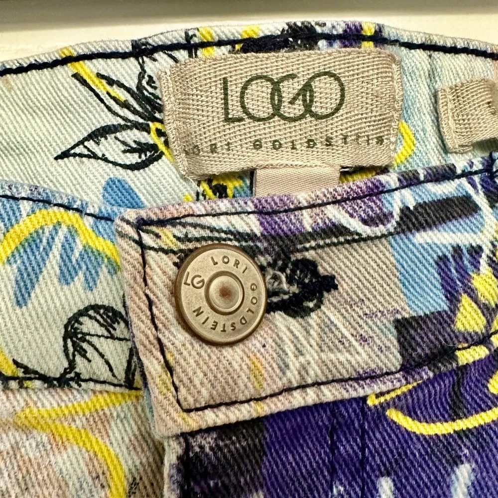 LOGO by Lori Goldstein Multicolor Floral Patchwork Jeans - Picture 4 of 11